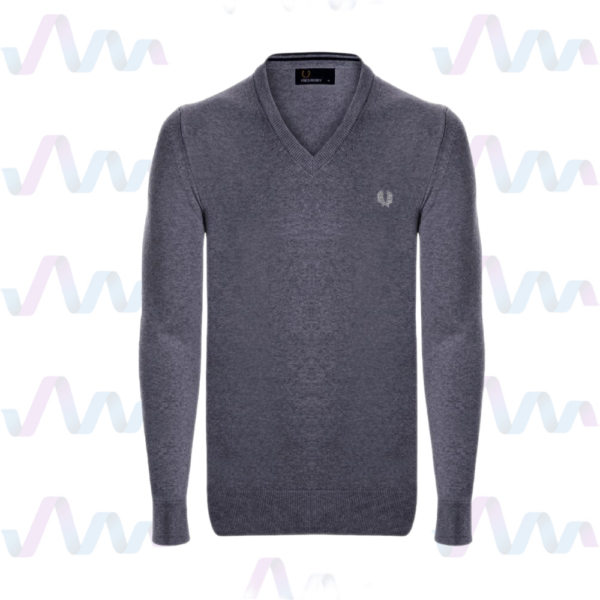 Fred Perry Pullover Herren Grau V-Ausschnitt