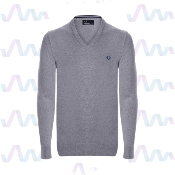 Fred Perry Pullover Herren Hellgrau V-Ausschnitt