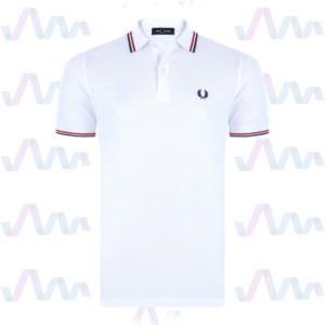 Fred Perry Poloshirt Herren Weiss Rot
