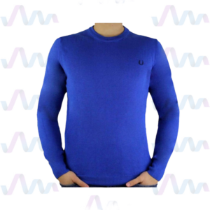 Fred Perry Pullover Herren Saxblau Rundhalsausschnitt