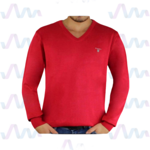 Gant Pullover Herren Bordeaux V-Ausschnitt