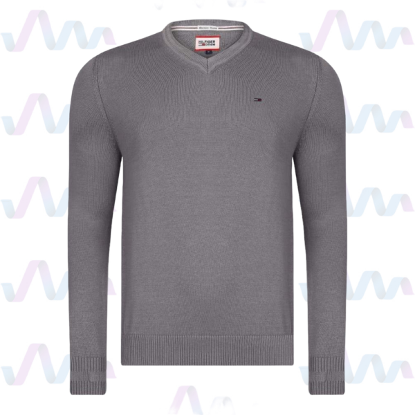 Hilfiger Denim Pullover Herren Grau V-Ausschnitt