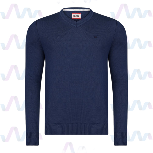 Hilfiger Denim Pullover Herren Navy V-Ausschnitt