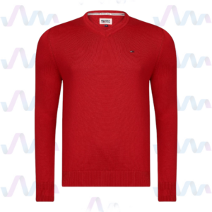 Hilfiger Denim Pullover Herren Rot V-Ausschnitt