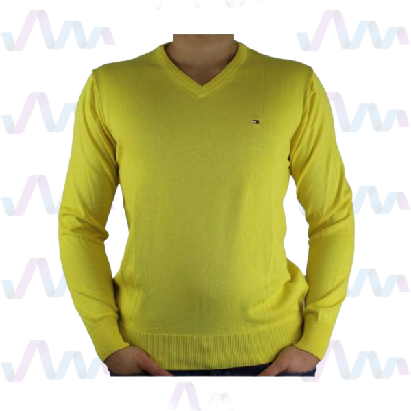 Hilfiger Denim Pullover Herren Gelb V-Ausschnitt