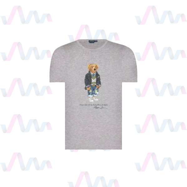 Ralph Lauren T-Shirt Herren Grau Rundhalsausschnitt Bear Design