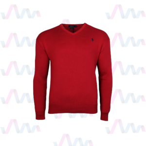 Ralph Lauren Pullover Herren Rot/Navy V-Ausschnitt