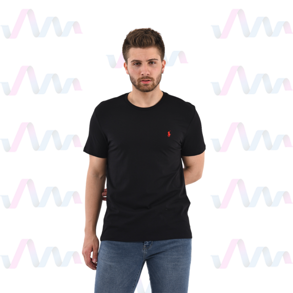 Ralph Lauren T-Shirt Herren Schwarz/Rot Rundhalsausschnitt