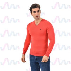 Ralph Lauren Pullover Herren Rot/Navy V-Ausschnitt