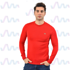 Lacoste Pullover Herren Rot Rundhalsausschnitt