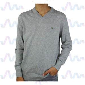 Lacoste Pullover Herren Hellgrau V-Ausschnitt