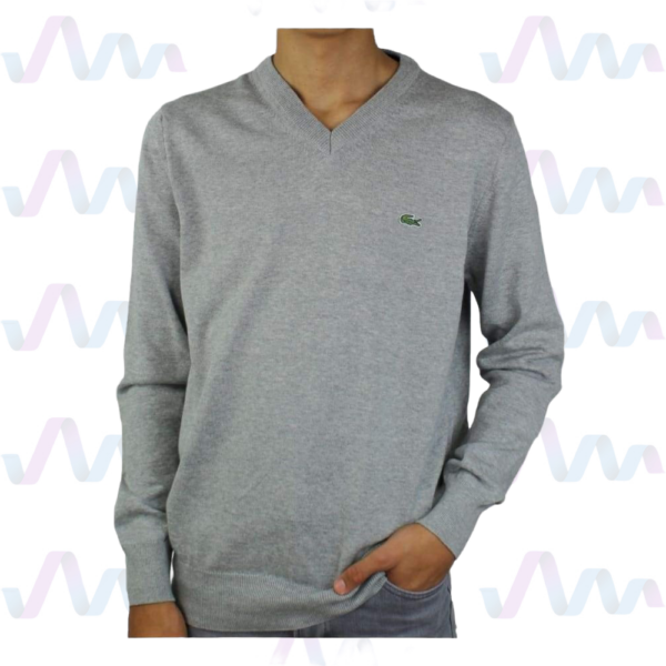 Lacoste Pullover Herren Hellgrau V-Ausschnitt