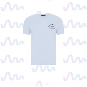 Prada T-Shirt Herren Hellblau V-Ausschnitt