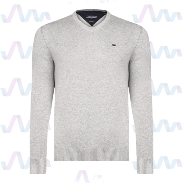 Tommy Hilfiger Pullover Herren Hellgrau V-Ausschnitt