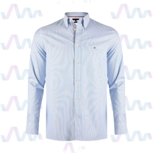Tommy Hilfiger Hemd Herren Blau Weiss Striped Poplin
