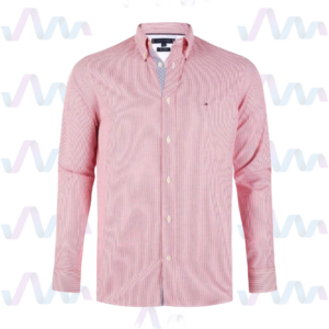 Tommy Hilfiger Hemd Herren Rot White Striped Poplin